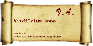 Vitárius Anna névjegykártya
