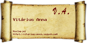 Vitárius Anna névjegykártya