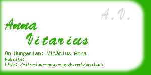 anna vitarius business card